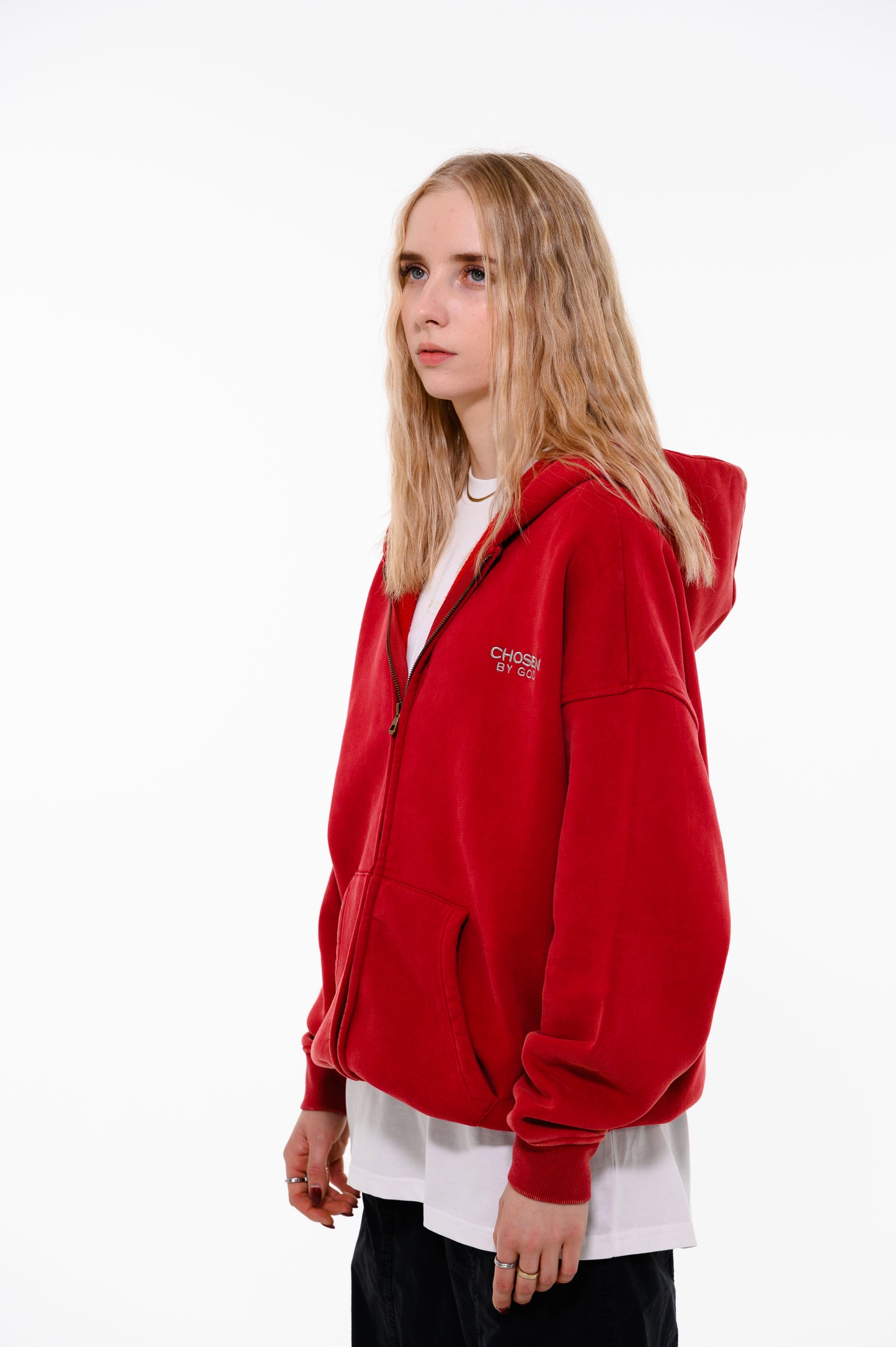 ZIP HOODIE  - RED