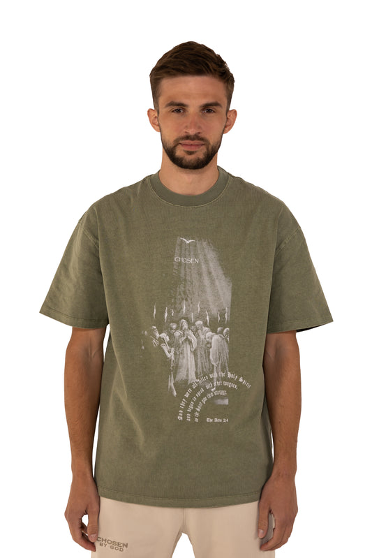 T-SHIRT "PENTECOST DAY" - OLIVE