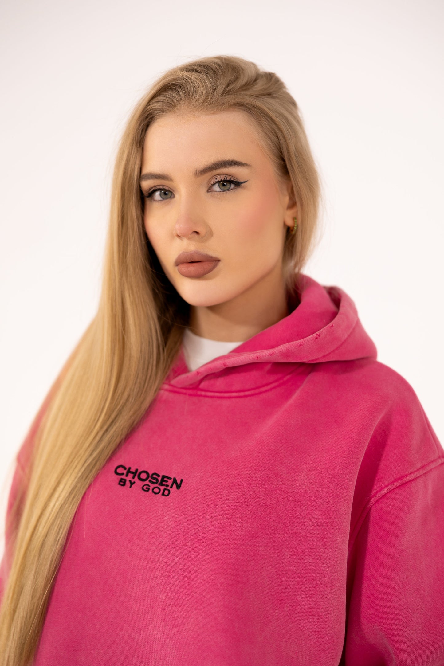 HOODIE WASHED - HOT PINK